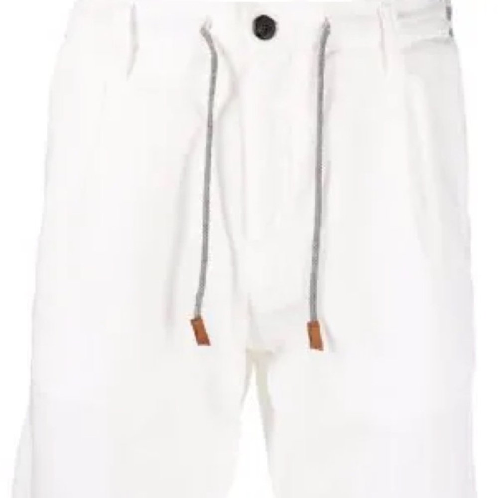 Eleventy white cotton and linen shorts